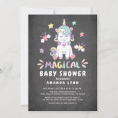Krijtbord Magisch Baby shower Eenhoorn Uitnodiging (Voorkant)