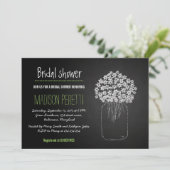 Krijtbord Mason Jar Bloemen Bruidsmeisjesfeest Kaart (Staand voorkant)