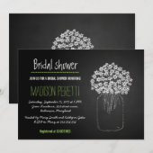 Krijtbord Mason Jar Bloemen Bruidsmeisjesfeest Kaart (Voorkant / Achterkant)