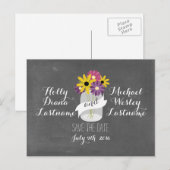 Krijtbord Mason Jar Flowers Save Date Briefkaart (Voorkant / Achterkant)