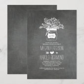 Krijtbord Mason Jar Rustiek repetitie diner Kaart (Voorkant / Achterkant)