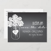 Krijtbord Mason Jar Save the Date Briefkaart (Voorkant / Achterkant)