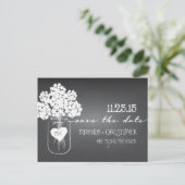 Krijtbord Mason Jar Save the Date Briefkaart (Staand voorkant)