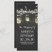 krijtbord mason jar string lichten bruiloft progra programmakaart (Voorkant / Achterkant)