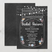 Krijtbord Mason Jar String Lights Vrijgezellenfees Kaart (Voorkant / Achterkant)