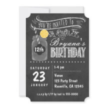 Krijtbord Mason Jar Verjaardagsfeest Uitnodigingen