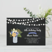 Krijtbord, Mason Pot 50e Verjaardagsuitnodiging Kaart (Staand voorkant)