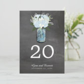 Krijtbord Mason Pot Hydrangea | Tafelnummer (Staand voorkant)