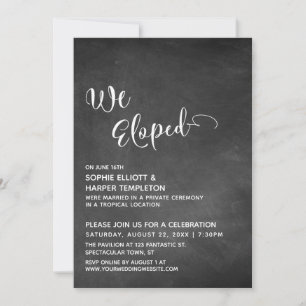Krijtbord met eenvoudige 'We zijn weggelopen' typo Kaart