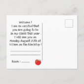 Krijtbord met rode appel terug-naar-school briefka briefkaart (Achterkant)