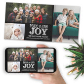 Krijtbord met Vrede Liefde Vreugde - 3 foto's Feestdagenkaart