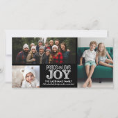 Krijtbord met Vrede Liefde Vreugde - 3 foto's Feestdagenkaart (Voorkant)