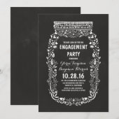 Krijtbord metselaar pot rustieke verlovingsfeest kaart (Voorkant / Achterkant)