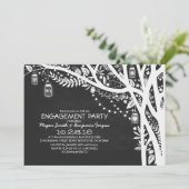 Krijtbord metselaar potten boom lichten verlovings kaart (Staand voorkant)