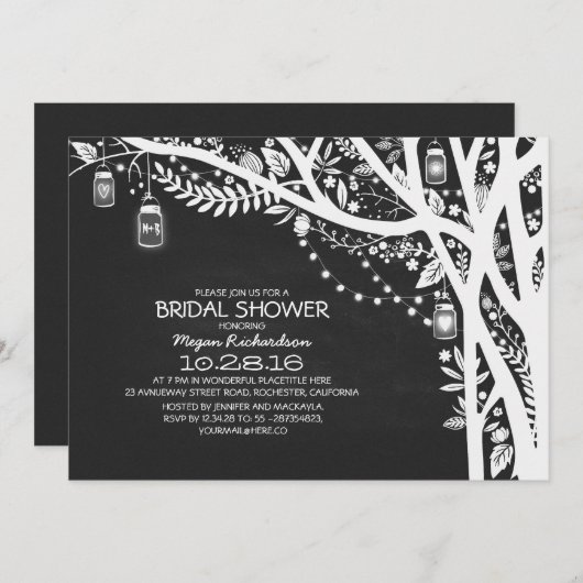 Krijtbord metselaar potten boom lichten vrijgezell kaart (Voorkant / Achterkant)