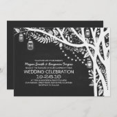 Krijtbord metselaar potten boom string lichten bru kaart (Voorkant / Achterkant)