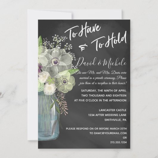 Krijtbord Metselwerk Pot/ Uitnodiging Na De Bruilo (Voorkant)