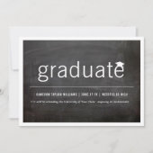 Krijtbord Minimalistisch Afgestudeerd Afstudeerfot Aankondiging (Voorkant)