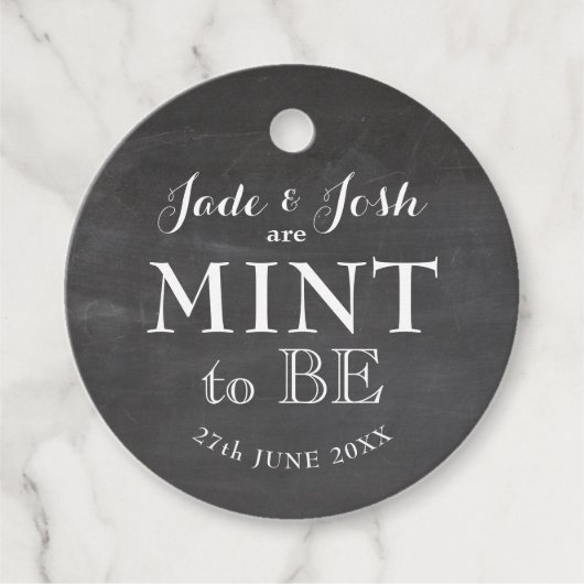 krijtbord Mint om te zijn bruiloft gunst Label (Voorkant)