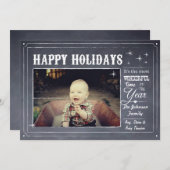 Krijtbord Modern Kerstkaart (Voorkant / Achterkant)