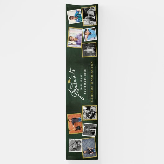 Krijtbord Modern Script 10 Fotoafstudeerfeest Spandoek (Verticaal)