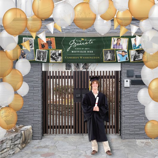 Krijtbord Modern Script 10 Fotoafstudeerfeest Spandoek