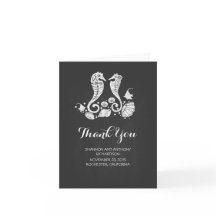 Krijtbord moderne strand bruiloft bedankkaartjes