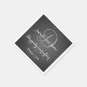 Krijtbord Monogram Gelukkig ooit daarna Servetten (Hoek)