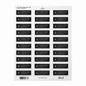 Krijtbord Monogram Lijst retour adres label (Full Sheet)