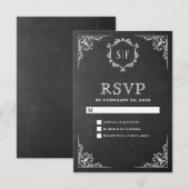 Krijtbord Monogram RSVP (Voorkant / Achterkant)