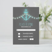 krijtbord nautische bruiloft RSVP kaart (Staand voorkant)