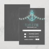 krijtbord nautische bruiloft RSVP kaart (Voorkant / Achterkant)