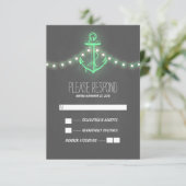 krijtbord nautische bruiloft RSVP kaart (Staand voorkant)