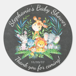 Krijtbord Oerwoud Dier Baby shower Favor Sticker