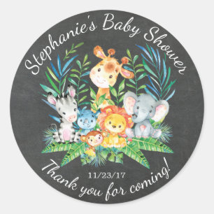 Krijtbord Oerwoud Dier Baby shower Favor Sticker