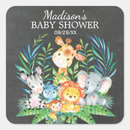 Krijtbord Oerwoud Dier Baby shower Favor Sticker