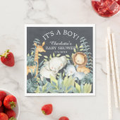 Krijtbord Oerwoud Dier Baby shower Papieren servet (Insitu)