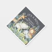 Krijtbord Oerwoud Dier Baby shower Papieren servet (Hoek)