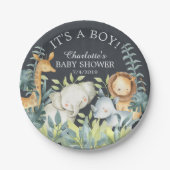 Krijtbord Oerwoud Dieren Baby shower 7" Bord (Voorkant)
