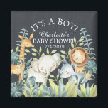 Krijtbord Oerwoud Dieren Baby shower Favor Magnet<br><div class="desc">Leuk krijtbord oerwoud diermagneet voor een Neutraal baby shower. Wijzig de achtergrond door te klikken op aanpassen & gebruik onze kleurkiezer!. Overeenkomende objecten beschikbaar in onze winkel.</div>