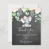 Krijtbord olifant Baby shower dank u kaart (Voorkant)