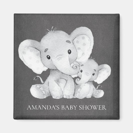 Krijtbord Olifant Baby shower Favor Magnet (Voorkant)