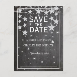 Krijtbord Onder de Stars Vintage Save the Date Aankondigingskaart