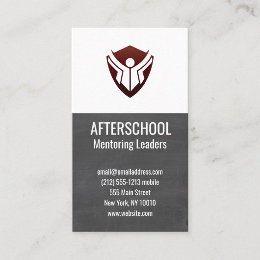 Krijtbord Onderwijs Logo Visitekaartje (Voorkant)