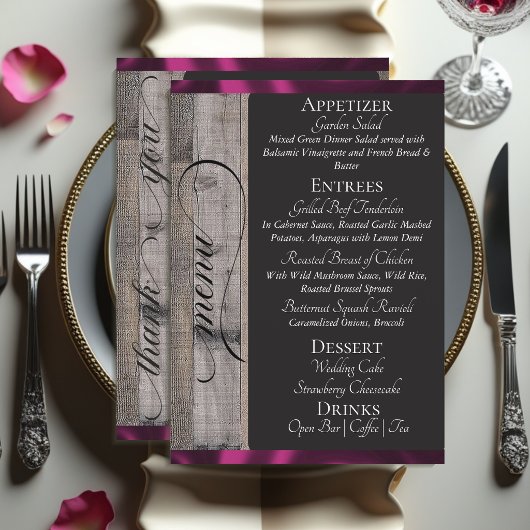 Krijtbord op hout, Hart & Dank je wel - Plum Menu