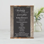 Krijtbord op Hout - Koperen Bruiloft Programmakaart (Staand voorkant)