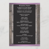 Krijtbord op Hout & Lavendel Lint - Trouwen Programmakaart (Achterkant)