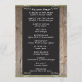 Krijtbord op Hout - Salie Huwelijk Programmakaart (Achterkant)