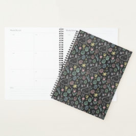 Krijtbord Paashaas Doodle Patroon Planner