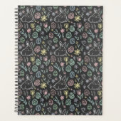 Krijtbord Paashaas Doodle Patroon Planner (Voorkant)